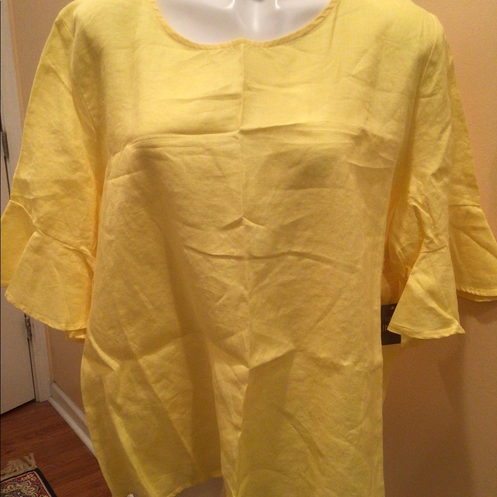 100% linen short sleeves top